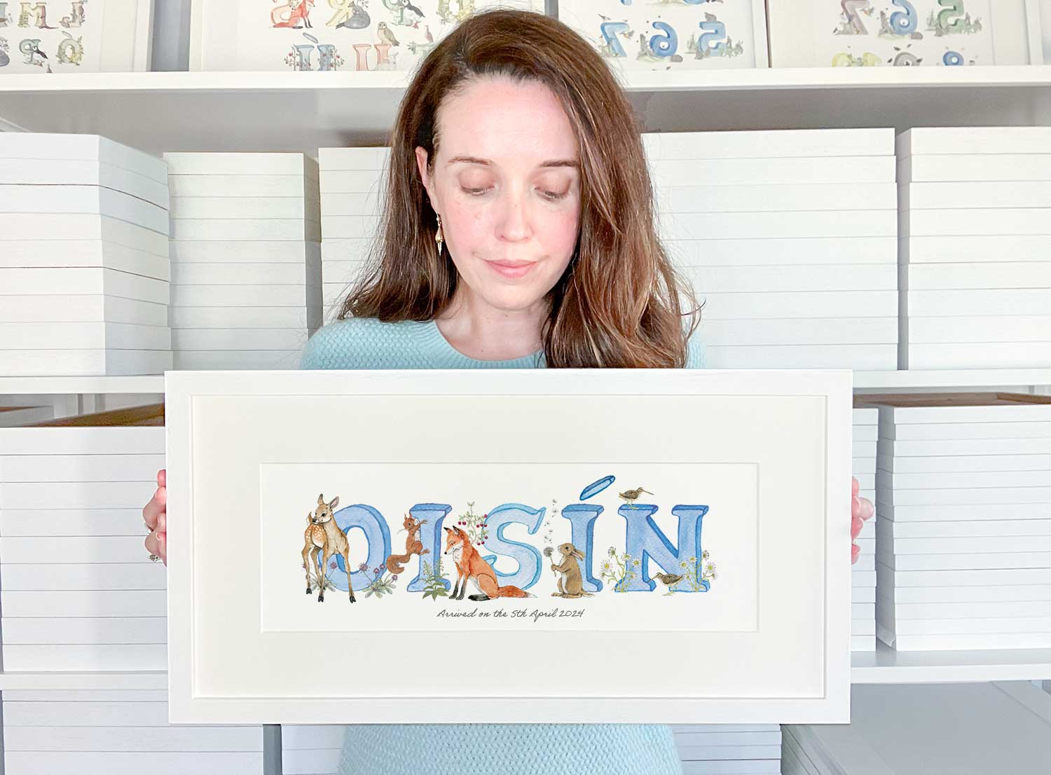 Fiadh and Finn: Award Winning Irish Children's & Baby Personalised Art Print Keepsake Framed Gifts