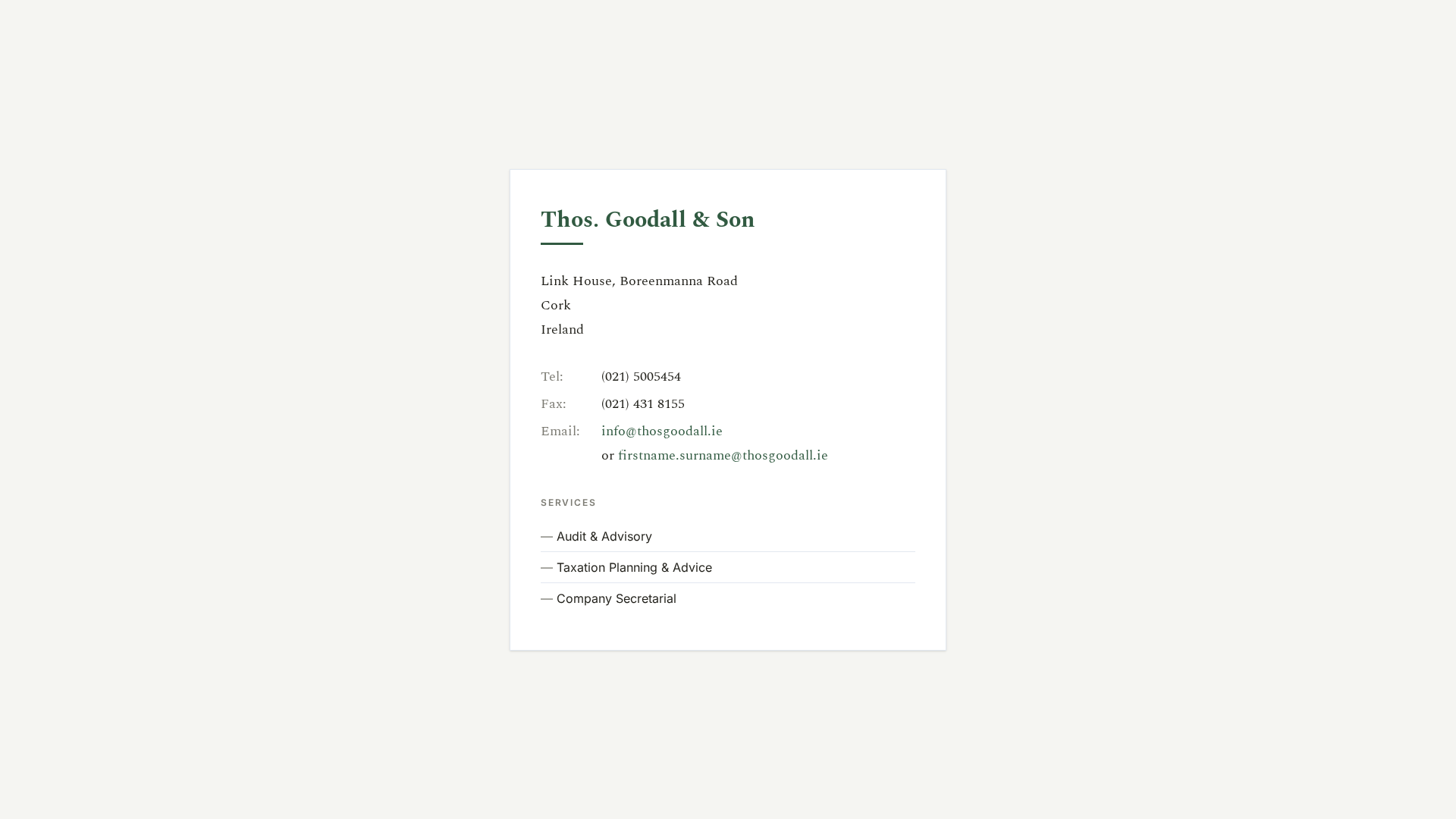 Thomas Goodall & Son Accountants